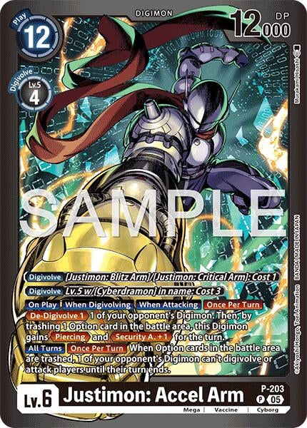 Image for Justimon: Accel Arm (P-203 P) (Limited Card Pack -Final Crest-) (LM-08) - Digimon Card Game