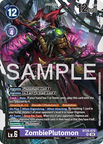 Image for ZombiePlutomon (BT26-079 SR) (Timeless Bonds) (BT-26) - Digimon Card Game