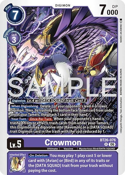 Image for Crowmon (BT26-076 R) (Timeless Bonds) (BT-26) - Digimon Card Game