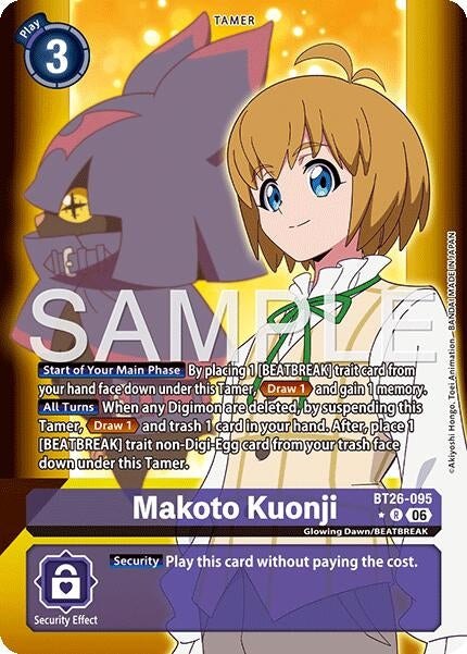 Image for Makoto Kuonji (Alternate Art) (BT26-095 R) (Timeless Bonds) (BT-26) - Digimon Card Game
