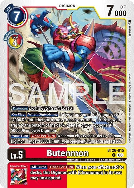 Image for Butenmon (BT26-015 R) (Timeless Bonds) (BT-26) - Digimon Card Game