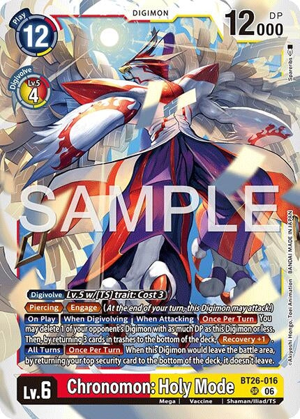 Image for Chronomon: Holy Mode (BT26-016 SR) (Timeless Bonds) (BT-26) - Digimon Card Game