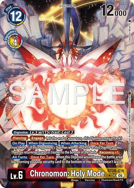 Image for Chronomon: Holy Mode (Alternate Art) (BT26-016 SR) (Timeless Bonds) (BT-26) - Digimon Card Game
