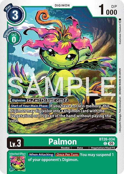 Image for Palmon (BT26-034 C) (Timeless Bonds) (BT-26) - Digimon Card Game