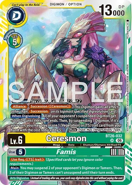 Image for Ceresmon // Famis (BT26-032 SR) (Timeless Bonds) (BT-26) - Digimon Card Game