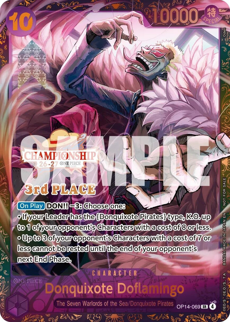 Image for Donquixote Doflamingo (CS 26-27 3rd Place Trophy Card) (OP14-069) (One Piece Promotion Cards) (OP-PR) - One Piece Card Game