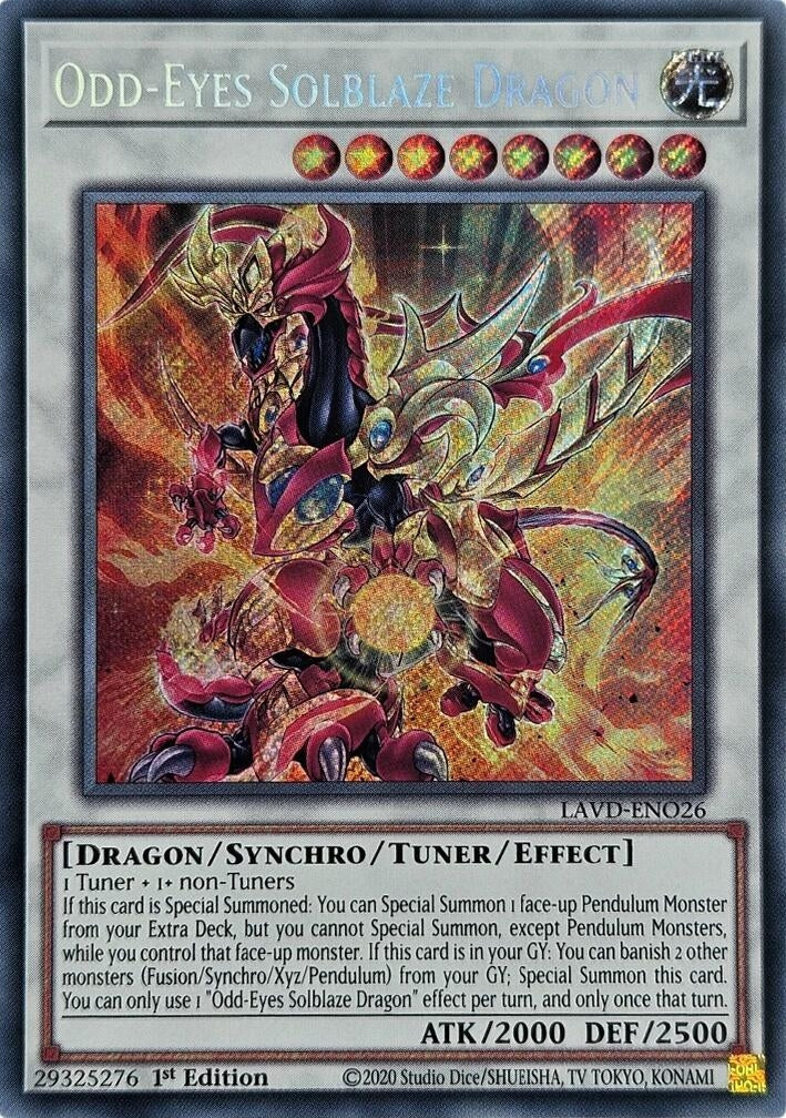 Image for Odd-Eyes Solblaze Dragon (Secret Rare) (LAVD-ENO26) (Legendary Arc-V Decks) (LAVD) - YuGiOh
