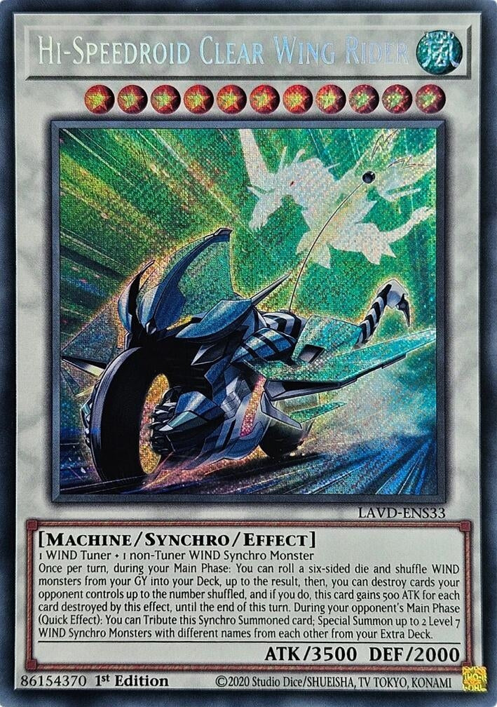 Image for Hi-Speedroid Clear Wing Rider (Secret Rare) (LAVD-ENS33) (Legendary Arc-V Decks) (LAVD) - YuGiOh