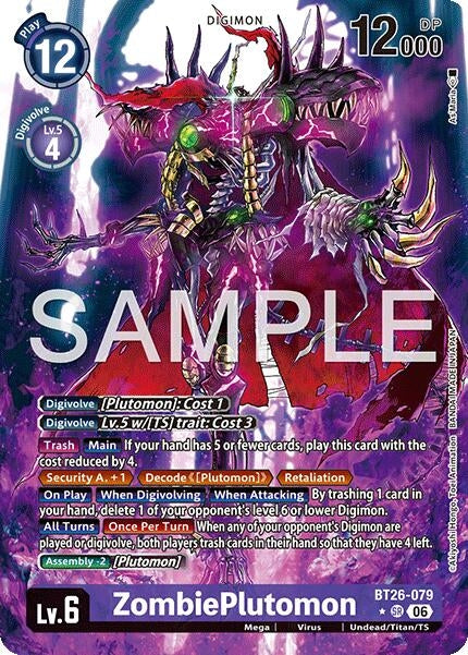 Image for ZombiePlutomon (Alternate Art) (BT26-079 SR) (Timeless Bonds) (BT-26) - Digimon Card Game