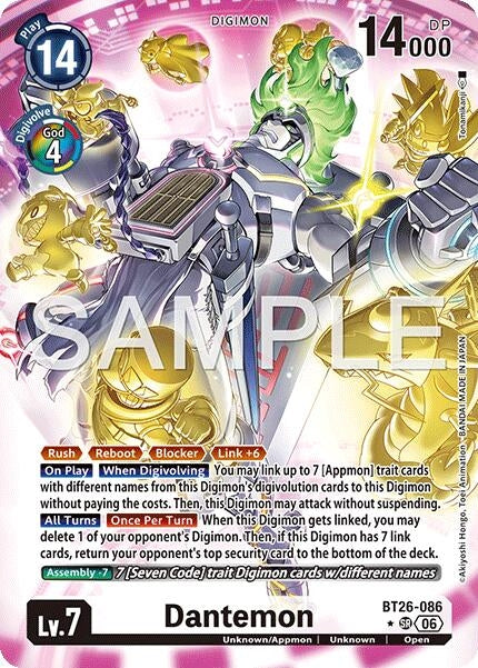 Image for Dantemon (Alternate Art) (BT26-086 SR) (Timeless Bonds) (BT-26) - Digimon Card Game