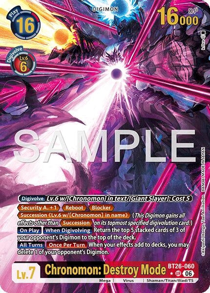 Image for Chronomon: Destroy Mode (Alternate Art) (BT26-060 UR) (Timeless Bonds) (BT-26) - Digimon Card Game