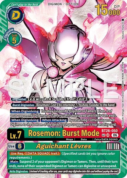 Image for Rosemon: Burst Mode // Aguichant Levres (SP) (BT26-050 SP) (Timeless Bonds) (BT-26) - Digimon Card Game
