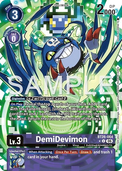 Image for DemiDevimon (Alternate Art) (BT26-064 U) (Timeless Bonds) (BT-26) - Digimon Card Game