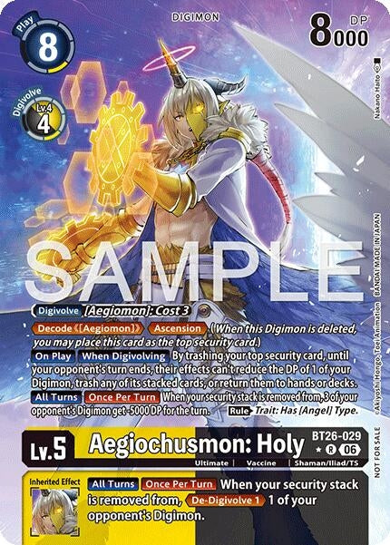Image for Aegiochusmon: Holy (Alternate Art) (BT26-029 R) (Timeless Bonds) (BT-26) - Digimon Card Game