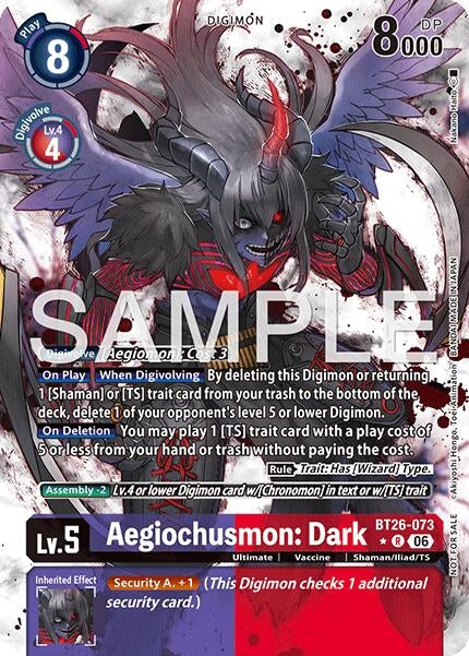 Image for Aegiochusmon: Dark (Alternate Art) (BT26-073 R) (Timeless Bonds) (BT-26) - Digimon Card Game