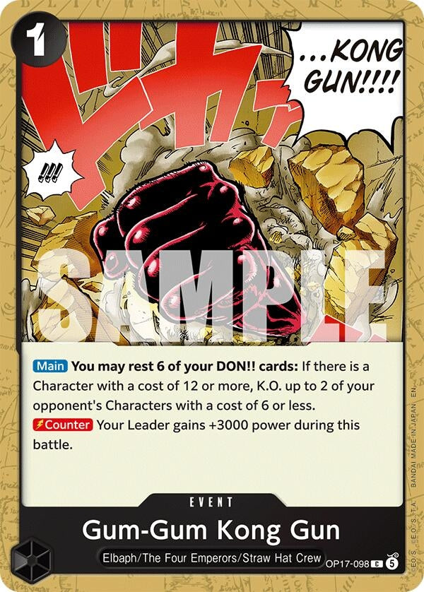 Image for Gum-Gum Kong Gun (OP17-098) (The World's Strongest Warriors) (OP17) - One Piece Card Game