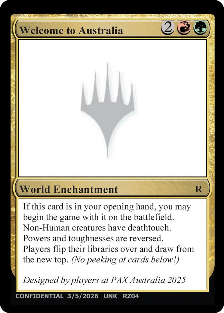 Image for Welcome to Australia (Un-Known Event Playtest Cards) (UNK) - Magic: The Gathering