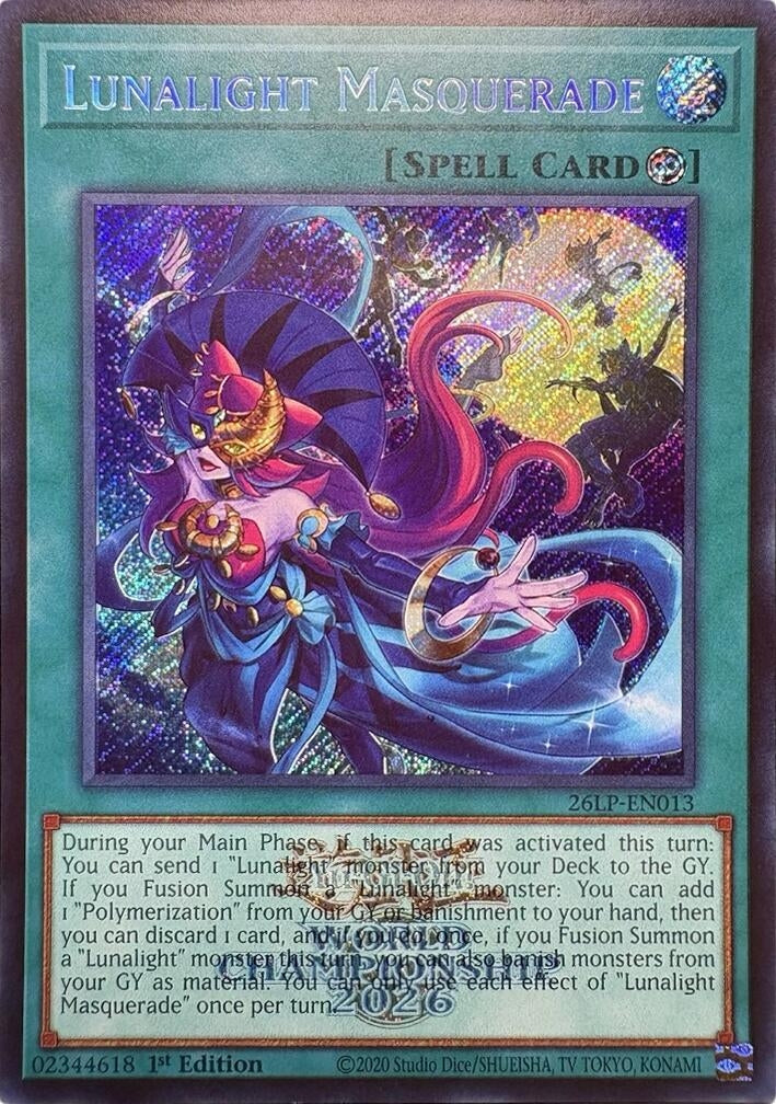 Image for Lunalight Masquerade (Emblazoned Secret Rare) (26LP-EN013) (Limited Pack World Championship 2026) (26LP) - YuGiOh