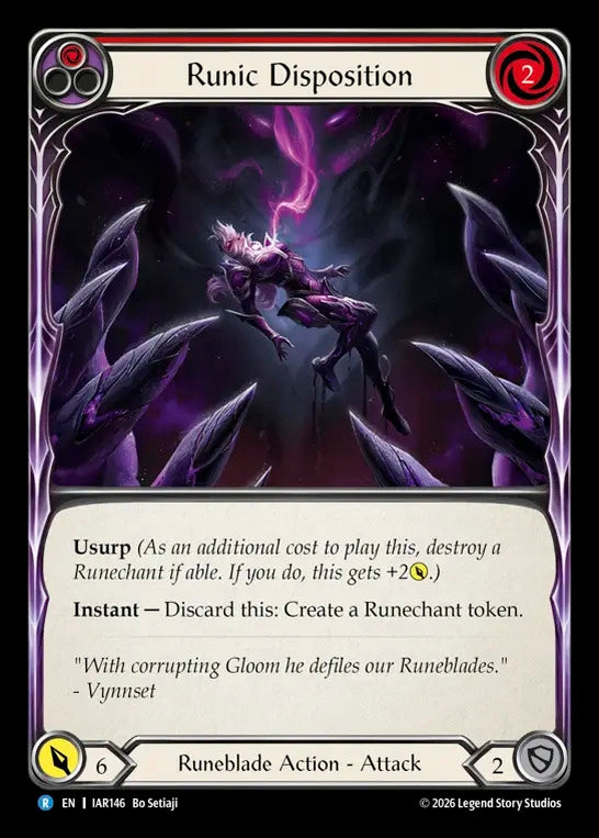 Image for Runic Disposition (Red) (IAR146) (Usurp the Shadow Throne) (IAR) - Flesh and Blood TCG