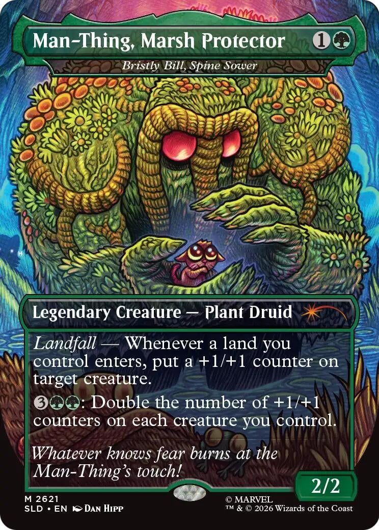 Image for Man-Thing, Marsh Protector - Bristly Bill, Spine Sower (2621) (Secret Lair Drop Series) (SLD) - Magic: The Gathering