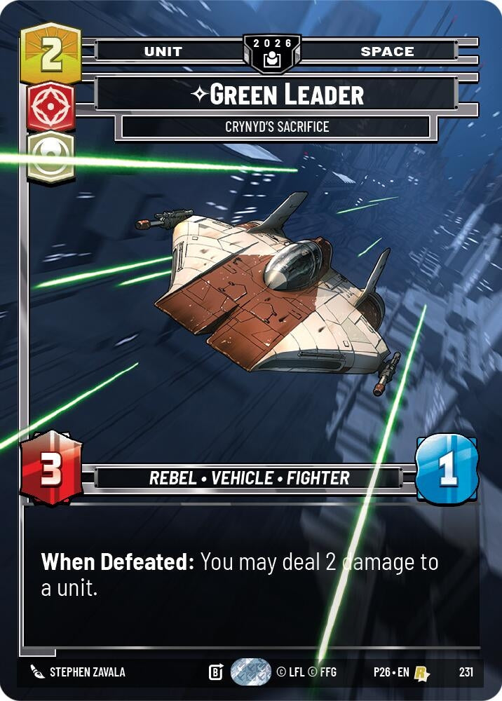 Image for Green Leader - Crynyd's Sacrifice (231) (Sector and Regional Promos: Season 2) (P26) - Star Wars: Unlimited