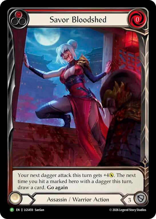 Image for Savor Bloodshed - LGS459 (LGS459) (Flesh and Blood: Promo Cards) (PR) - Flesh and Blood TCG