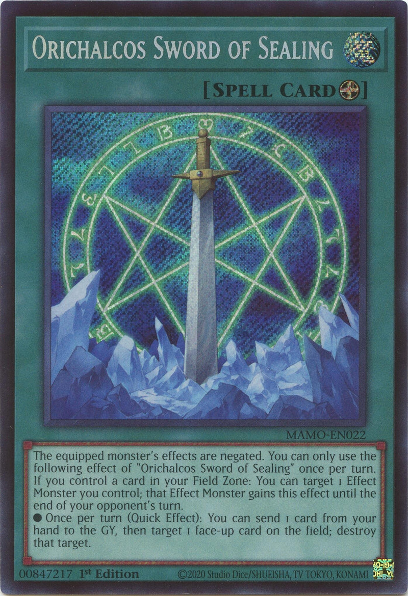Image for Orichalcos Sword of Sealing (Secret Rare) (MAMO-EN022) (Magnificent Monsters) (MAMO) - YuGiOh