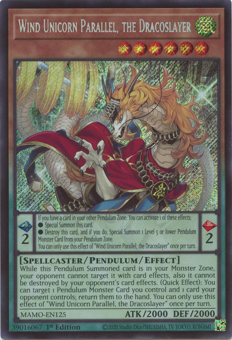 Image for Wind Unicorn Parallel, the Dracoslayer (MAMO-EN125) (Magnificent Monsters) (MAMO) - YuGiOh