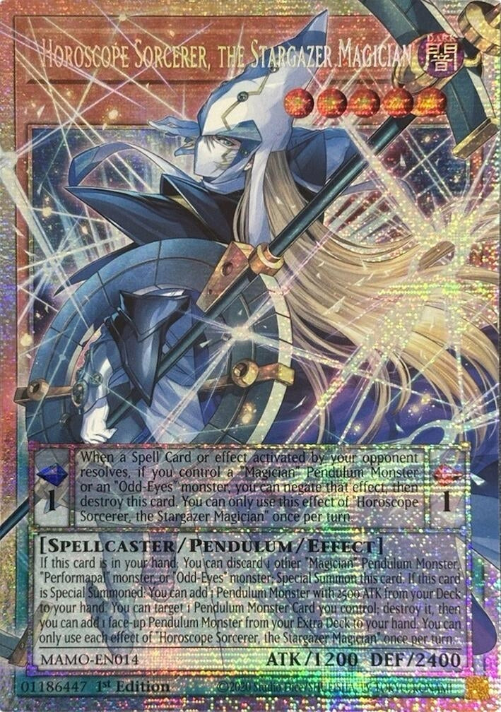 Image for Horoscope Sorcerer, the Stargazer Magician (Starlight Rare) (Extended Art) (MAMO-EN014) (Magnificent Monsters) (MAMO) - YuGiOh