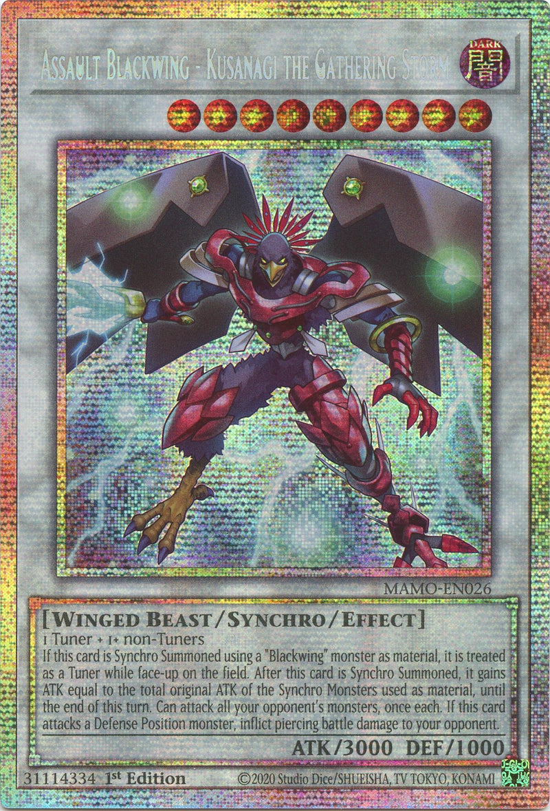 Image for Assault Blackwing - Kusanagi the Gathering Storm (Starlight Rare) (MAMO-EN026) (Magnificent Monsters) (MAMO) - YuGiOh