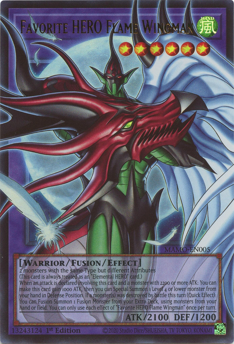 Image for Favorite HERO Flame Wingman (Extended Art) (MAMO-EN005) (Magnificent Monsters) (MAMO) - YuGiOh