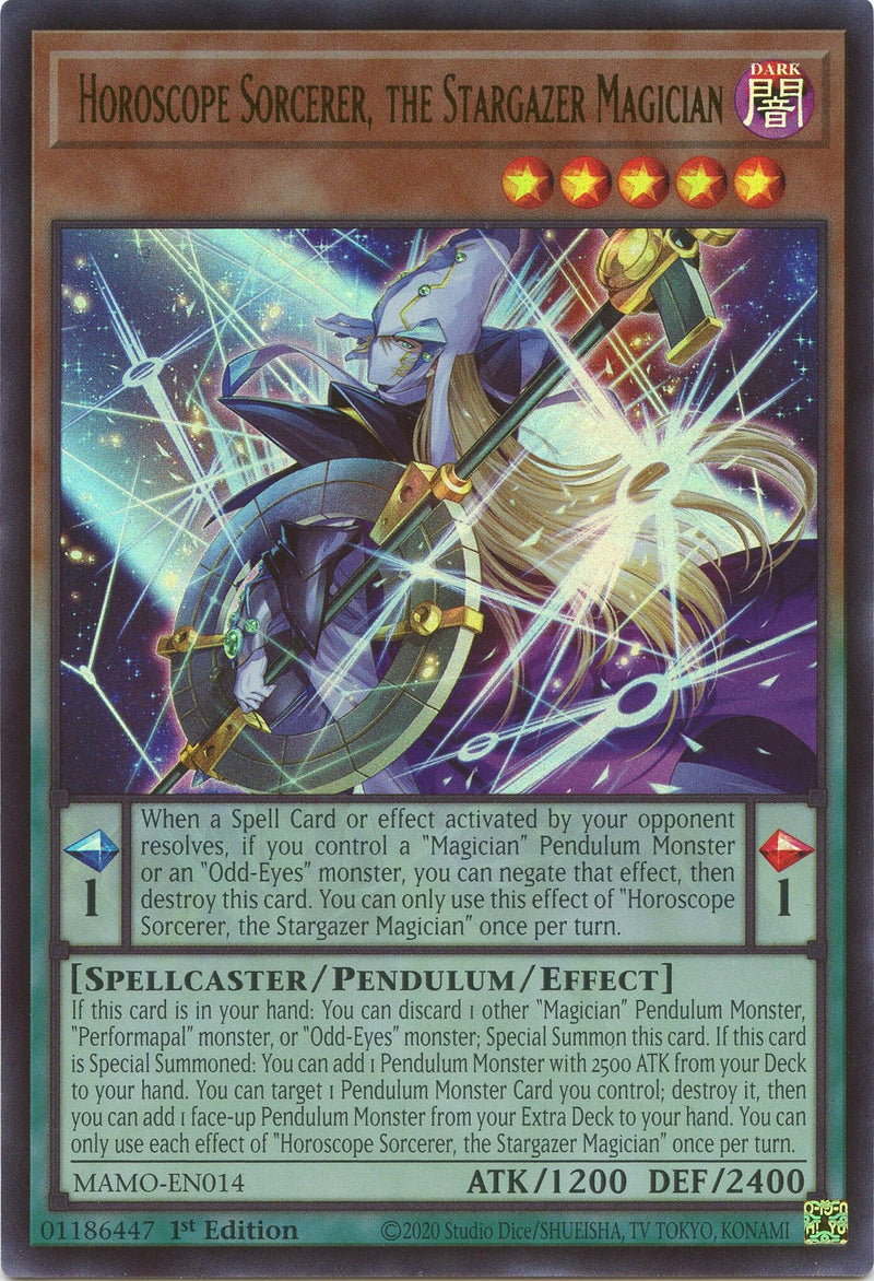 Image for Horoscope Sorcerer, the Stargazer Magician (MAMO-EN014) (Magnificent Monsters) (MAMO) - YuGiOh
