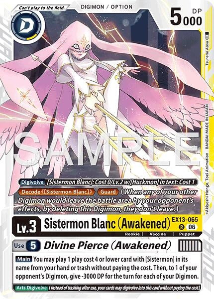 Image for Sistermon Blanc (Awakened) // Divine Pierce (Awakened) (EX13-065 R) (Chivalrous XIII) (EX-13) - Digimon Card Game