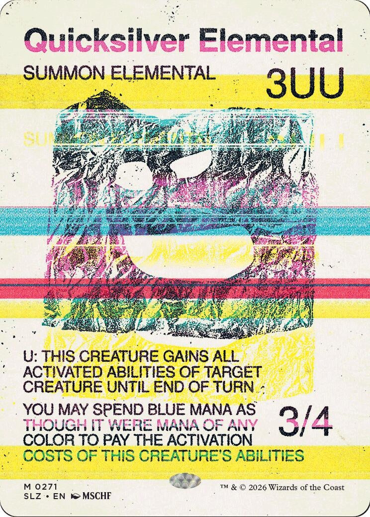 Image for Quicksilver Elemental (0271) (271) (Secret Lair x MSCHF: The Zeta Set) (SLZ) - Magic: The Gathering