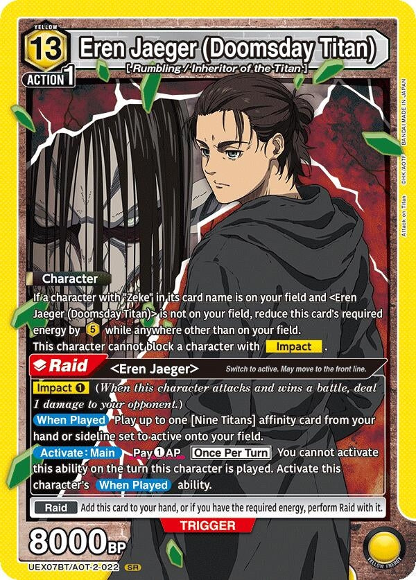 Image for Eren Jaeger (Doomsday Titan) (UEX07BT/AOT-2-022) (UEX07BT: Attack on Titan Vol. 2) (UEX07BT) - Union Arena