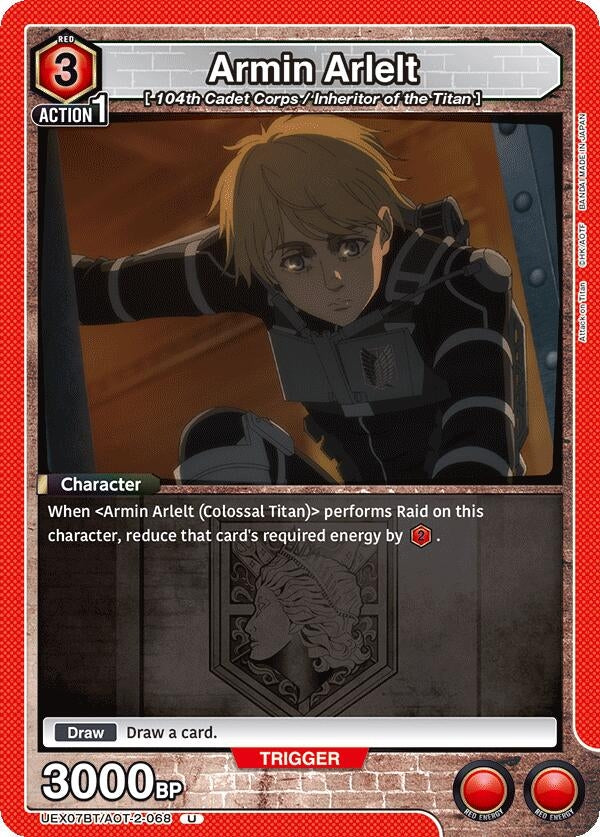 Image for Armin Arlelt (068) (UEX07BT/AOT-2-068) (UEX07BT: Attack on Titan Vol. 2) (UEX07BT) - Union Arena
