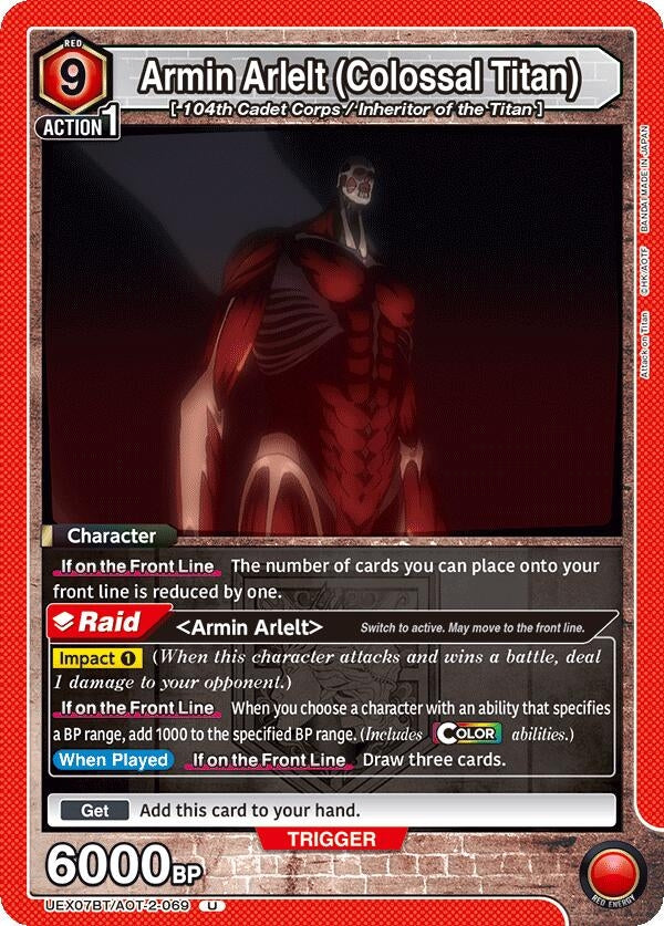 Image for Armin Arlelt (Colossal Titan) (069) (UEX07BT/AOT-2-069) (UEX07BT: Attack on Titan Vol. 2) (UEX07BT) - Union Arena