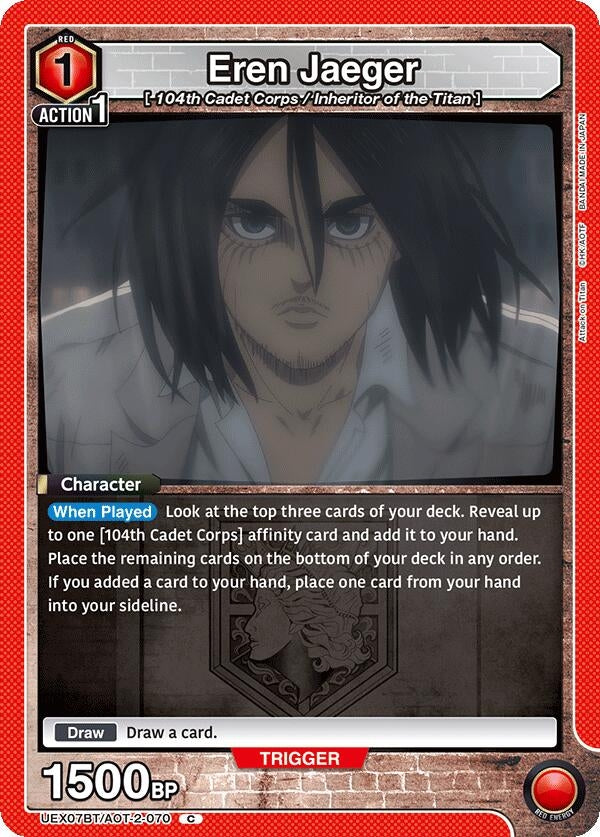 Image for Eren Jaeger (070) (Box Topper Foil) (UEX07BT/AOT-2-070) (UEX07BT: Attack on Titan Vol. 2) (UEX07BT) - Union Arena