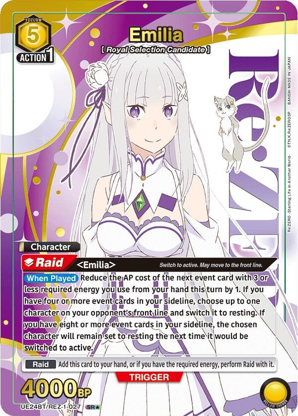 Image for Emilia (027) (Box Topper Gold Foil) (UE24BT/REZ-1-027) (UE24BT: Re:ZERO -Starting Life in Another World-) (UE24BT) - Union Arena