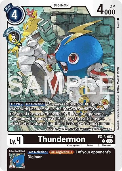 Image for Thundermon (EX13-053 C) (Chivalrous XIII) (EX-13) - Digimon Card Game