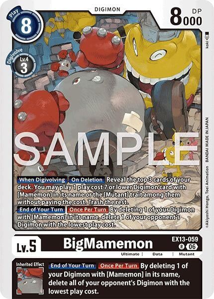 Image for BigMamemon (EX13-059 R) (Chivalrous XIII) (EX-13) - Digimon Card Game