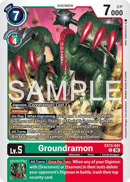 Image for Groundramon (EX13-041 C) (Chivalrous XIII) (EX-13) - Digimon Card Game