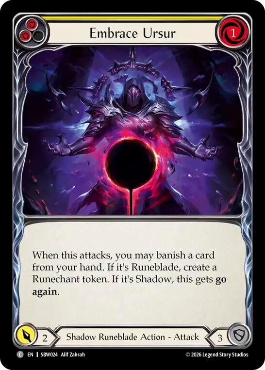 Image for Embrace Ursur (Yellow) (SBW024) (Silver Age: Usurp the Shadow Throne) (SAT) - Flesh and Blood TCG