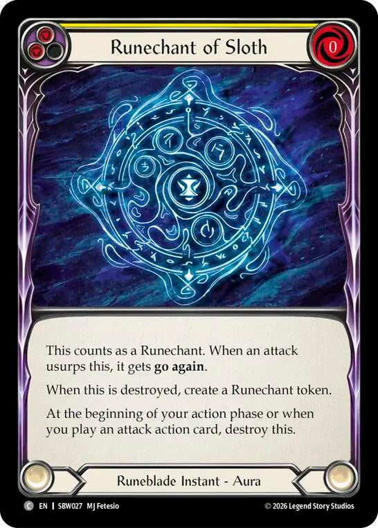 Image for Runechant of Sloth (SBW027) (Silver Age: Usurp the Shadow Throne) (SAT) - Flesh and Blood TCG