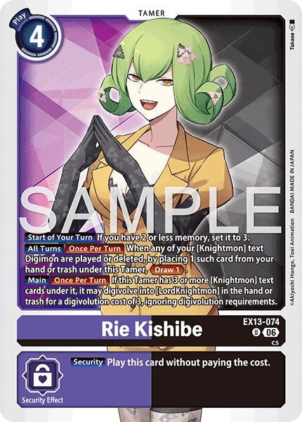 Image for Rie Kishibe (EX13-074 U) (Chivalrous XIII) (EX-13) - Digimon Card Game