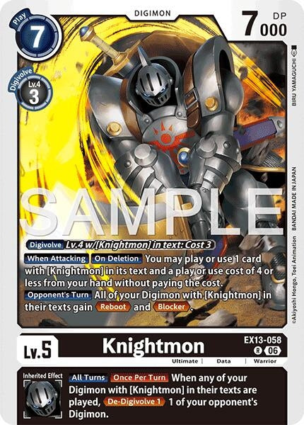 Image for Knightmon (EX13-058 R) (Chivalrous XIII) (EX-13) - Digimon Card Game