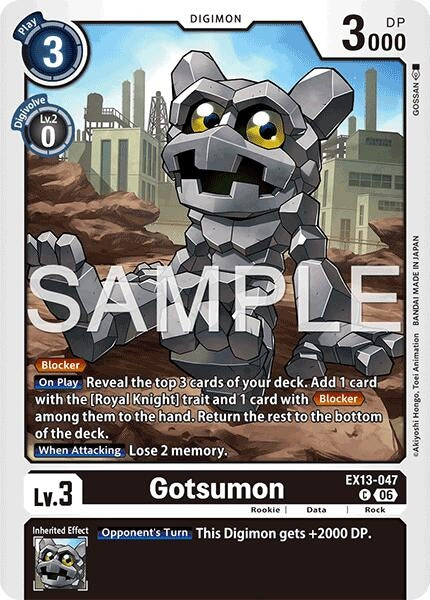Image for Gotsumon (EX13-047 C) (Chivalrous XIII) (EX-13) - Digimon Card Game
