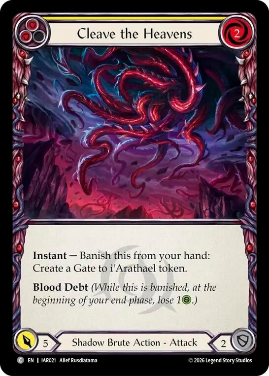 Image for Cleave the Heavens (Yellow) (IAR021) (Usurp the Shadow Throne) (IAR) - Flesh and Blood TCG