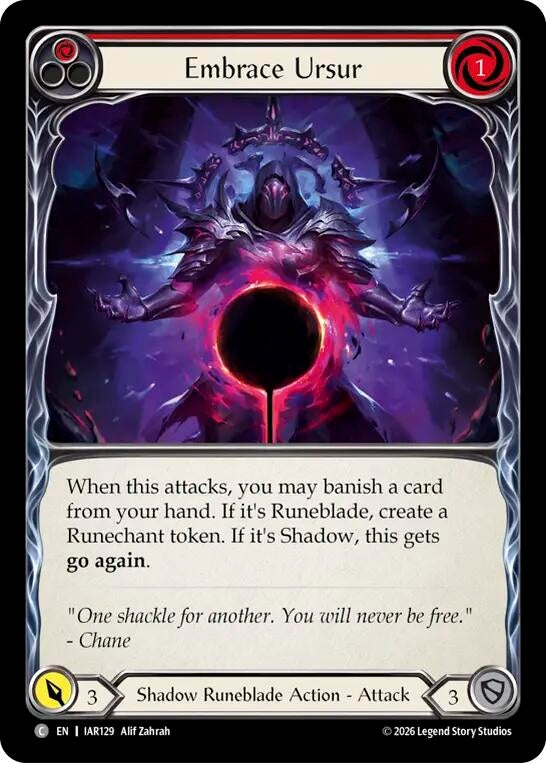 Image for Embrace Ursur (Red) (IAR129) (Usurp the Shadow Throne) (IAR) - Flesh and Blood TCG