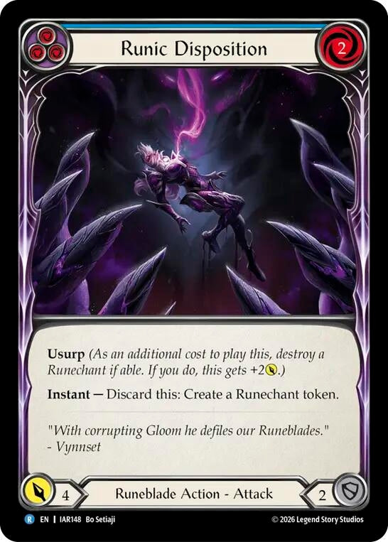 Image for Runic Disposition (Blue) (IAR148) (Usurp the Shadow Throne) (IAR) - Flesh and Blood TCG